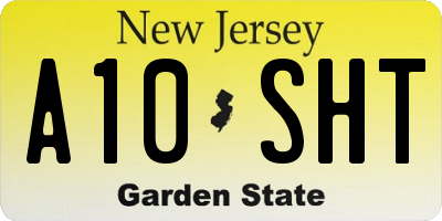 NJ license plate A10SHT