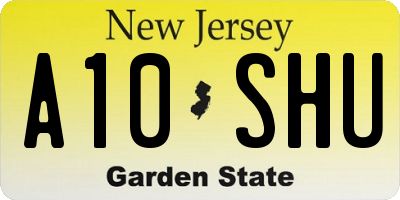 NJ license plate A10SHU