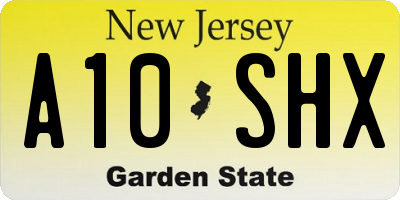 NJ license plate A10SHX