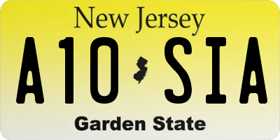 NJ license plate A10SIA