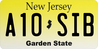 NJ license plate A10SIB