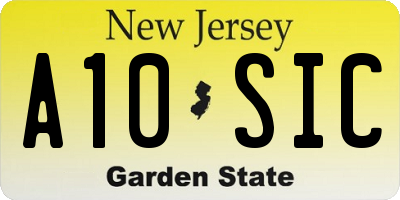 NJ license plate A10SIC