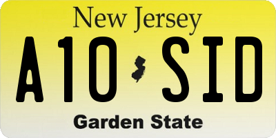 NJ license plate A10SID