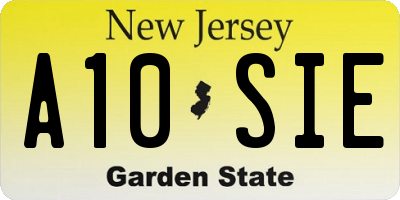 NJ license plate A10SIE