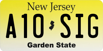 NJ license plate A10SIG