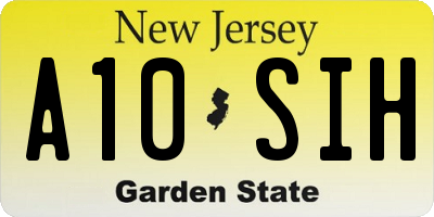 NJ license plate A10SIH