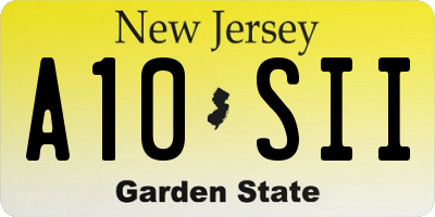 NJ license plate A10SII