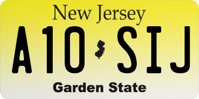 NJ license plate A10SIJ