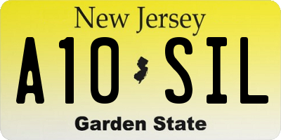 NJ license plate A10SIL
