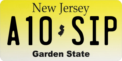 NJ license plate A10SIP