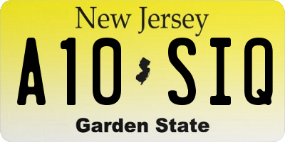 NJ license plate A10SIQ