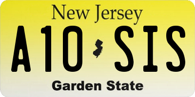 NJ license plate A10SIS