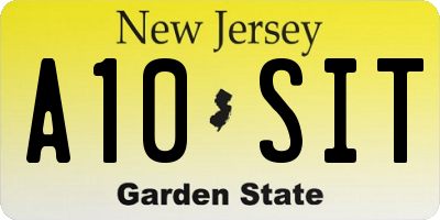 NJ license plate A10SIT