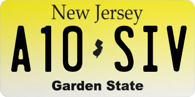 NJ license plate A10SIV