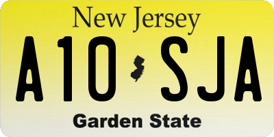 NJ license plate A10SJA