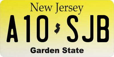 NJ license plate A10SJB