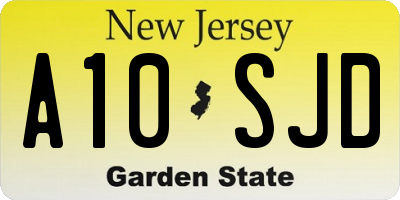 NJ license plate A10SJD