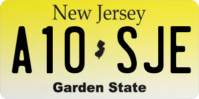 NJ license plate A10SJE