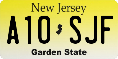 NJ license plate A10SJF