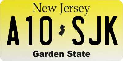 NJ license plate A10SJK