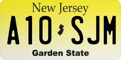 NJ license plate A10SJM