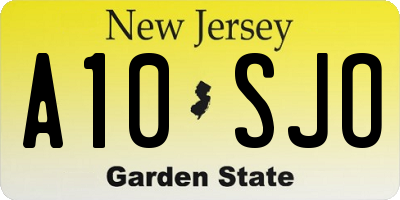 NJ license plate A10SJO