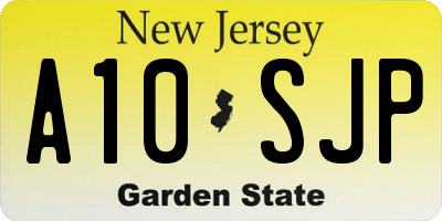 NJ license plate A10SJP