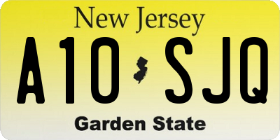 NJ license plate A10SJQ