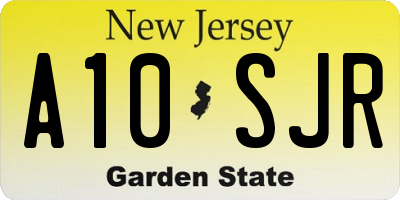 NJ license plate A10SJR