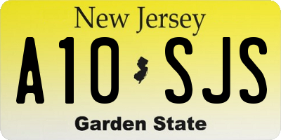 NJ license plate A10SJS