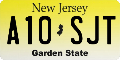 NJ license plate A10SJT