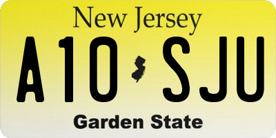 NJ license plate A10SJU