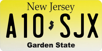 NJ license plate A10SJX