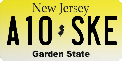NJ license plate A10SKE