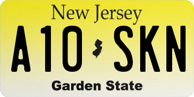 NJ license plate A10SKN