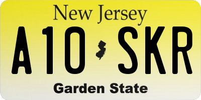 NJ license plate A10SKR