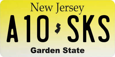 NJ license plate A10SKS