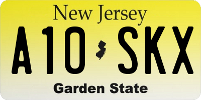 NJ license plate A10SKX