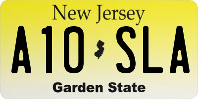 NJ license plate A10SLA