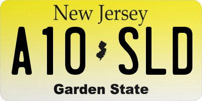 NJ license plate A10SLD