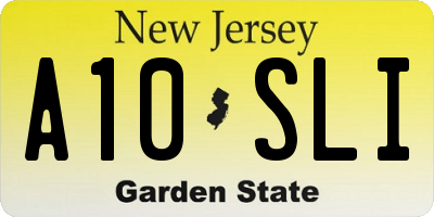 NJ license plate A10SLI