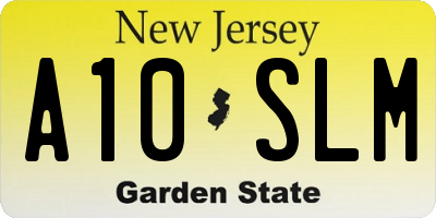 NJ license plate A10SLM