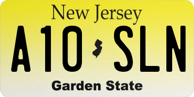 NJ license plate A10SLN