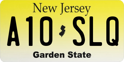 NJ license plate A10SLQ