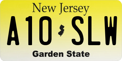 NJ license plate A10SLW