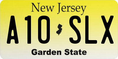 NJ license plate A10SLX