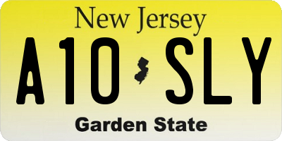 NJ license plate A10SLY