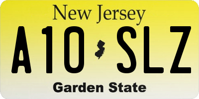 NJ license plate A10SLZ