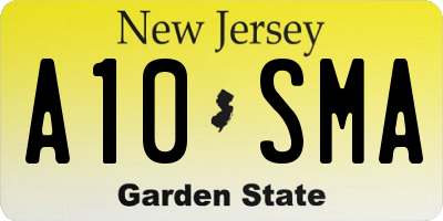 NJ license plate A10SMA