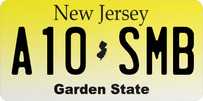 NJ license plate A10SMB